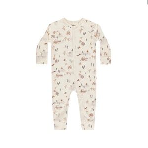 Rylee + Cru Organic Long John Pajamas - Winter Town - Size 3-6M